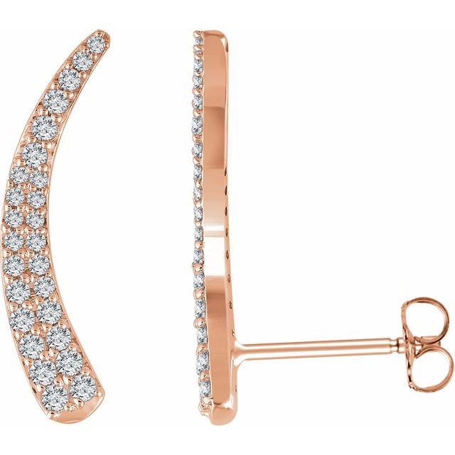 14K Rose 3/8 CTW Diamond Ear Climbers 1