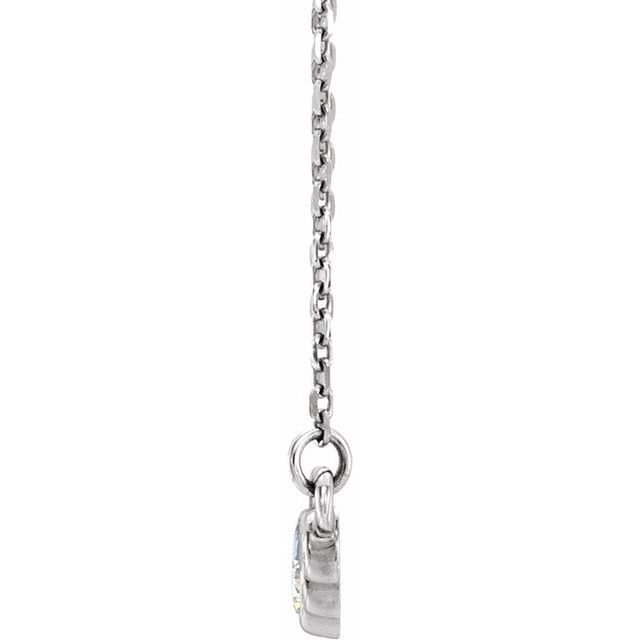 14K White Graduated Bezel-Set 1/5 CTW Diamond 16-18" Necklace 2