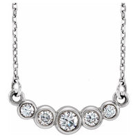 14K White Graduated Bezel-Set 1/5 CTW Diamond 16-18" Necklace 1