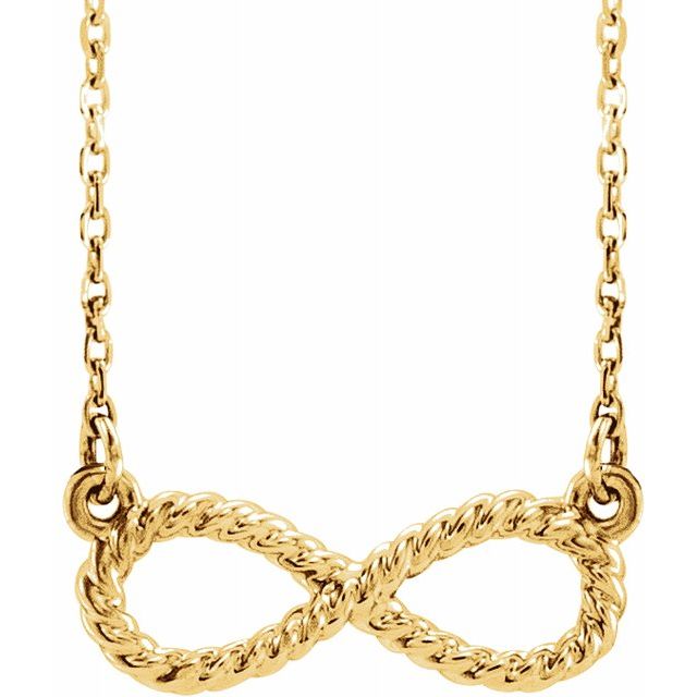 14K Yellow Rope Infinity-Inspired 18" Necklace 1