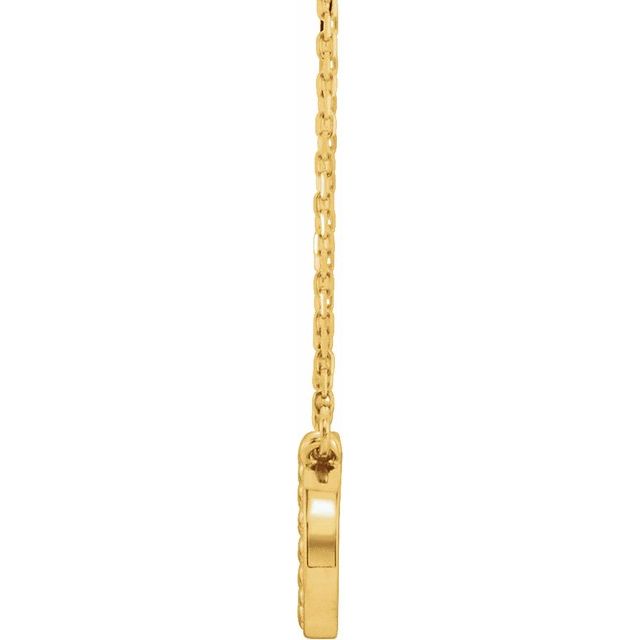 14K Yellow Beaded Circle 16-18" Necklace 2