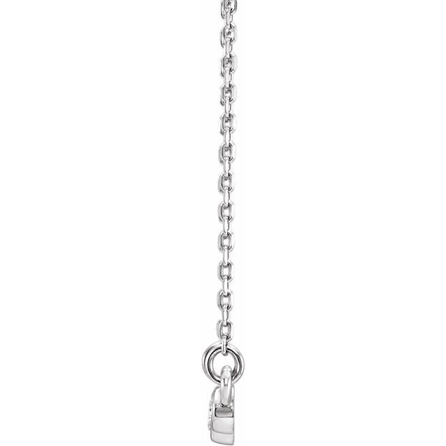 14K White Graduated Bezel-Set 1/8 CTW Diamond 16-18" Necklace 2
