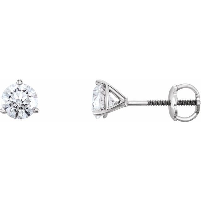 14K White 3/4 CTW Diamond Earrings 1