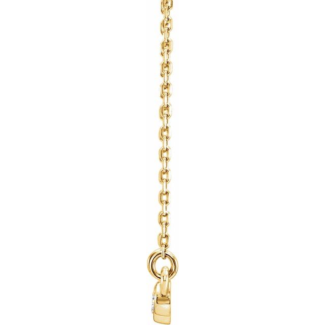 14K Yellow Graduated Bezel-Set 1/8 CTW Diamond 16-18" Necklace 2