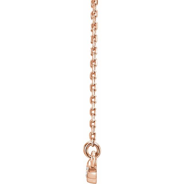 14K Rose Graduated Bezel-Set 1/8 CTW Diamond 16-18" Necklace 2