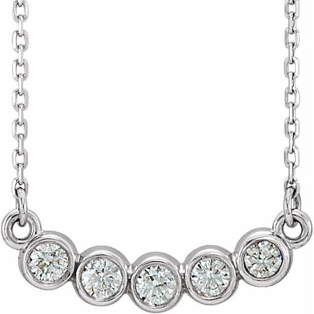 14K White  1/3 CTW Diamond Bezel-Set 16-18" Necklace 1