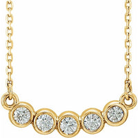 14K Yellow  1/3 CTW Diamond Bezel-Set 16-18" Necklace 1