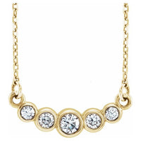 14K Yellow Graduated Bezel-Set 1/5 CTW Diamond 16-18" Necklace 1