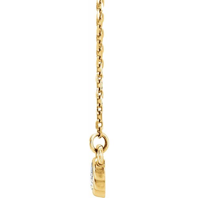 14K Yellow Graduated Bezel-Set 1/5 CTW Diamond 16-18" Necklace 2