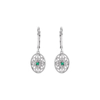 Sterling Silver Emerald Lever Back Earrings 2