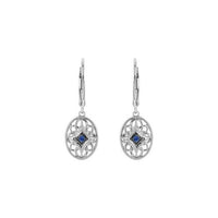Sterling Silver Sapphire Lever Back Earrings 2