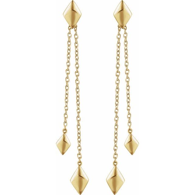14K Yellow Chain Earrings 2
