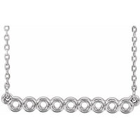 14K White Circle Bar 16"-18" Necklace 1