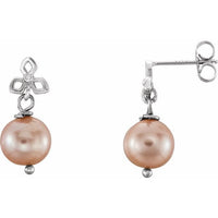 Sterling Silver Freshwater Cultured Pearl Dangle Earrings 1