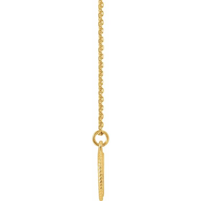 14K Yellow Engravable Round 16-18" Rope Necklace 2