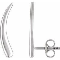 14K White Curved Ear Climbers 1