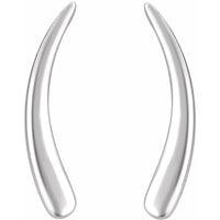 14K White Curved Ear Climbers 2