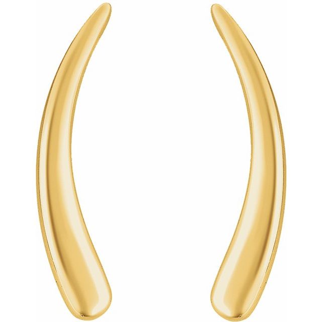 14K Yellow Curved Ear Climbers 2