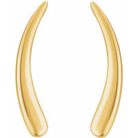 14K Yellow Curved Ear Climbers 2