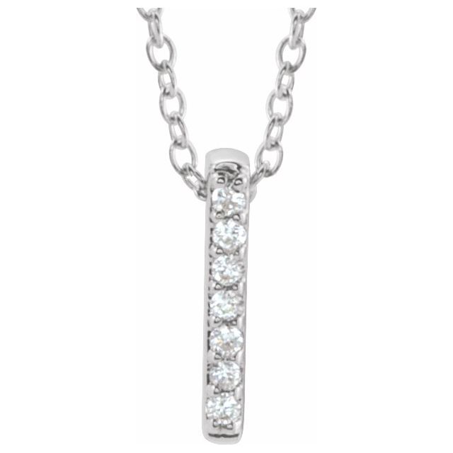 14K Rose .05 CTW Diamond Bar 16-18" Necklace 3