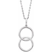 Sterling Silver Interlocking Circle 18" Necklace 1
