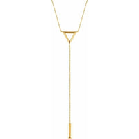 14K Yellow Triangle & Bar Y 16-18" Necklace 1