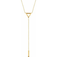 14K Yellow Triangle & Bar Y 16-18" Necklace 1