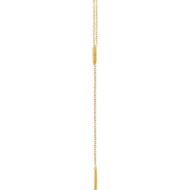 14K Yellow Triangle & Bar Y 16-18" Necklace 2