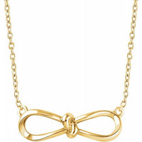 14K Yellow Bow 18" Necklace 1