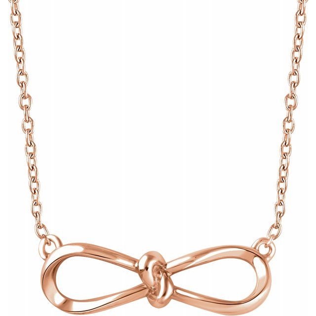 14K Rose Bow 18" Necklace 1