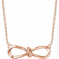 14K Rose Bow 18" Necklace 1