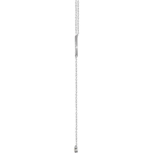 14K White 1/8 CTW Diamond Bar Y 16-18" Necklace 2