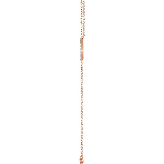 14K Rose 1/8 CTW Diamond Bar Y 16-18" Necklace 2