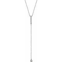 14K White 1/8 CTW Diamond Bar Y 16-18" Necklace 1