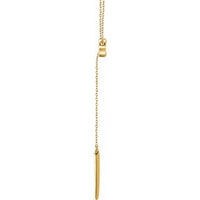 14K Yellow Circle and Bar "Y" 18" Necklace 2