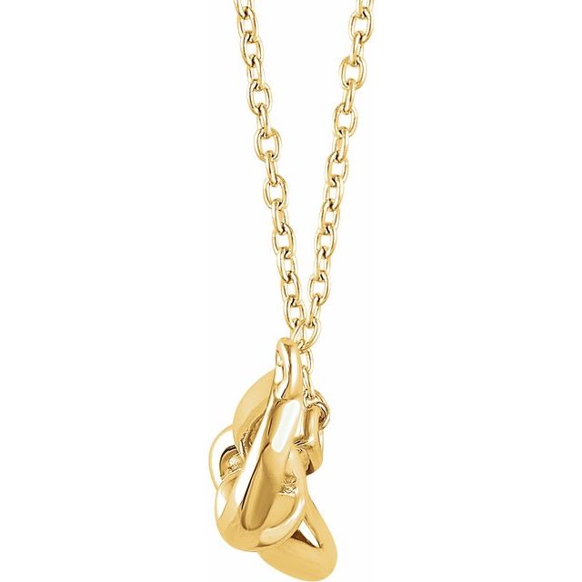 14K Yellow Bow 18" Necklace 2