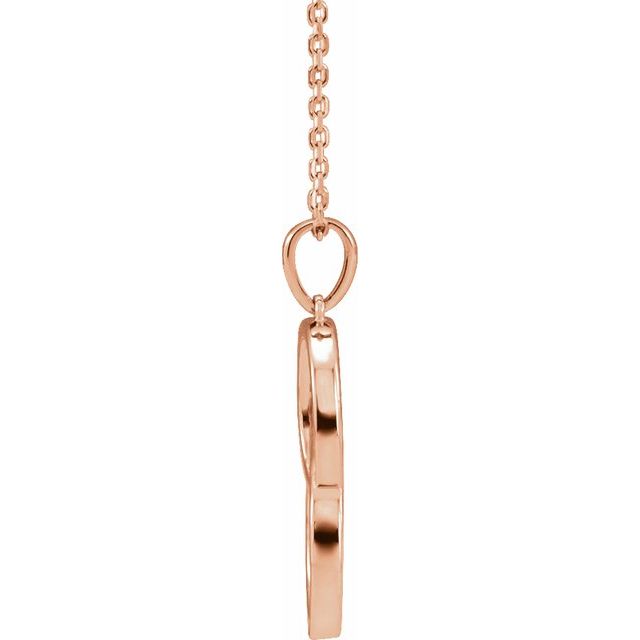 14K Rose Interlocking Circle 18" Necklace 2