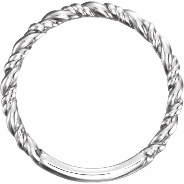 Sterling Silver Stackable Rope Ring 2