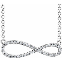 14K White 1/4 CTW Diamond Infinity-Inspired 16-18" Necklace 1