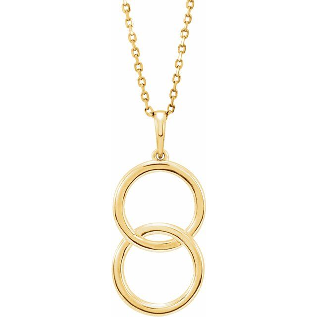 14K Yellow Interlocking Circle 18" Necklace 1