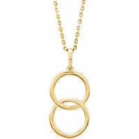14K Yellow Interlocking Circle 18" Necklace 1