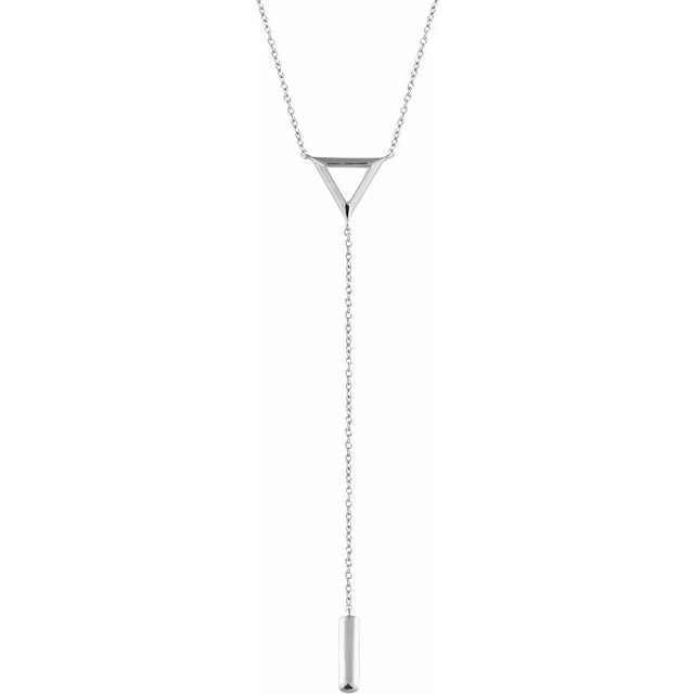 14K White Triangle & Bar Y 16-18" Necklace 1