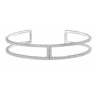 14K White 3/4 CTW Diamond Cuff 6" Bracelet 1