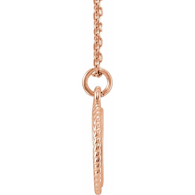 14K Rose Engravable Round 16-18" Rope Necklace 2