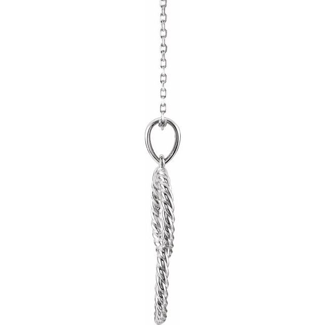 Sterling Silver Interlocking Circle 16-18" Necklace 2