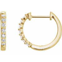 14K Yellow 1/3 CTW Diamond 15.25 mm Hoop Earrings 1