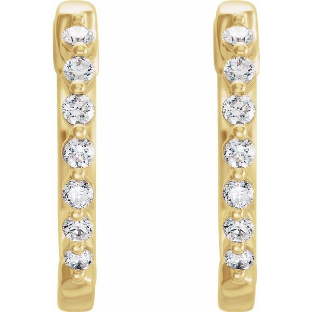 14K Yellow 1/3 CTW Diamond 15.25 mm Hoop Earrings 2