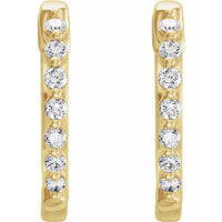 14K Yellow 1/3 CTW Diamond 15.25 mm Hoop Earrings 2