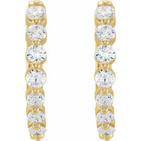 14K Yellow 1/2 CTW Diamond 15.25 mm Hoop Earrings 2