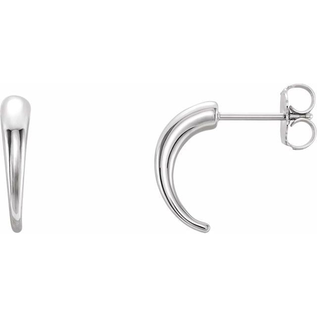 Sterling Silver J-Hoop Earrings 1
